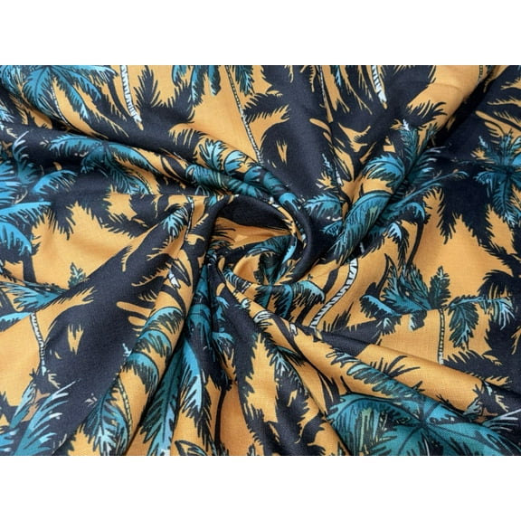 COTTON FEEL POLY MUSLIN PRINTED FABRIC 56" wide TROPICAL/ BEACH WEAR IN 4 DIFFERENT DESIGNS AND COLORS
