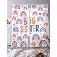 thumbnail image 3 of Boho Colorful Rainbow Sheer Curtains 96 Inch Length 2 Panels Set Window Treatments, Cartons Rainbows BIG SISTER Text Rod Pocket Semi Curtains for Living Room/Bedroom/Kitchen Décor, 104"W x 96"L, 3 of 7