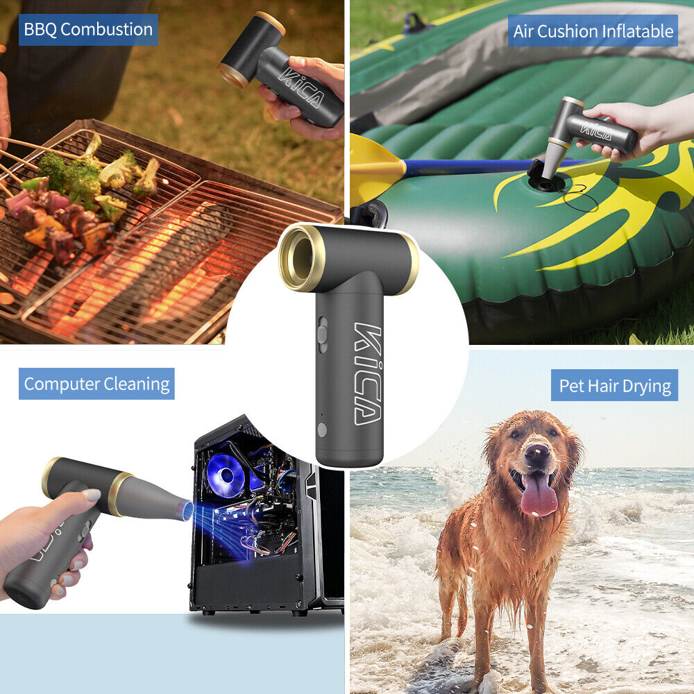 KiCA Jet Fan 2 Electric Air Blower Fan, Portable Mini Dust Blower Fan Rechargeable Duster Clean up, For Computer Duster, Outdoor BBQ Fan, Cleaning and Dust Removal