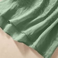 thumbnail image 5 of Craaazy Women Sleeveless Blouses Relaxed Fit Solid Color Round Neck Floral Embroidery Tank Tops Soft Linen Blend for Going Out Summer Vacation, 5 of 8