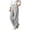 Gray, variant on cocolona Womens High Waist Dress Pants Elastic Waist Straight Splited Wide Leg Business Casual Work Pants with Pockets