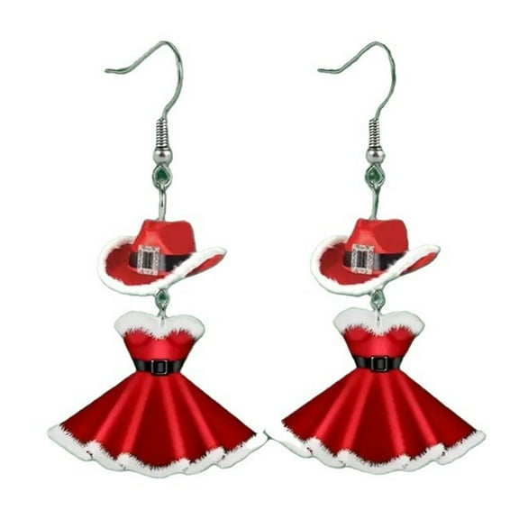 CASAFUN Snowman Acrylic Dangle Earrings for Women Festive Earrings Cartoon Santa Hat Kitty Earrings Christmas Dress Earrings for Christmas Jewelry