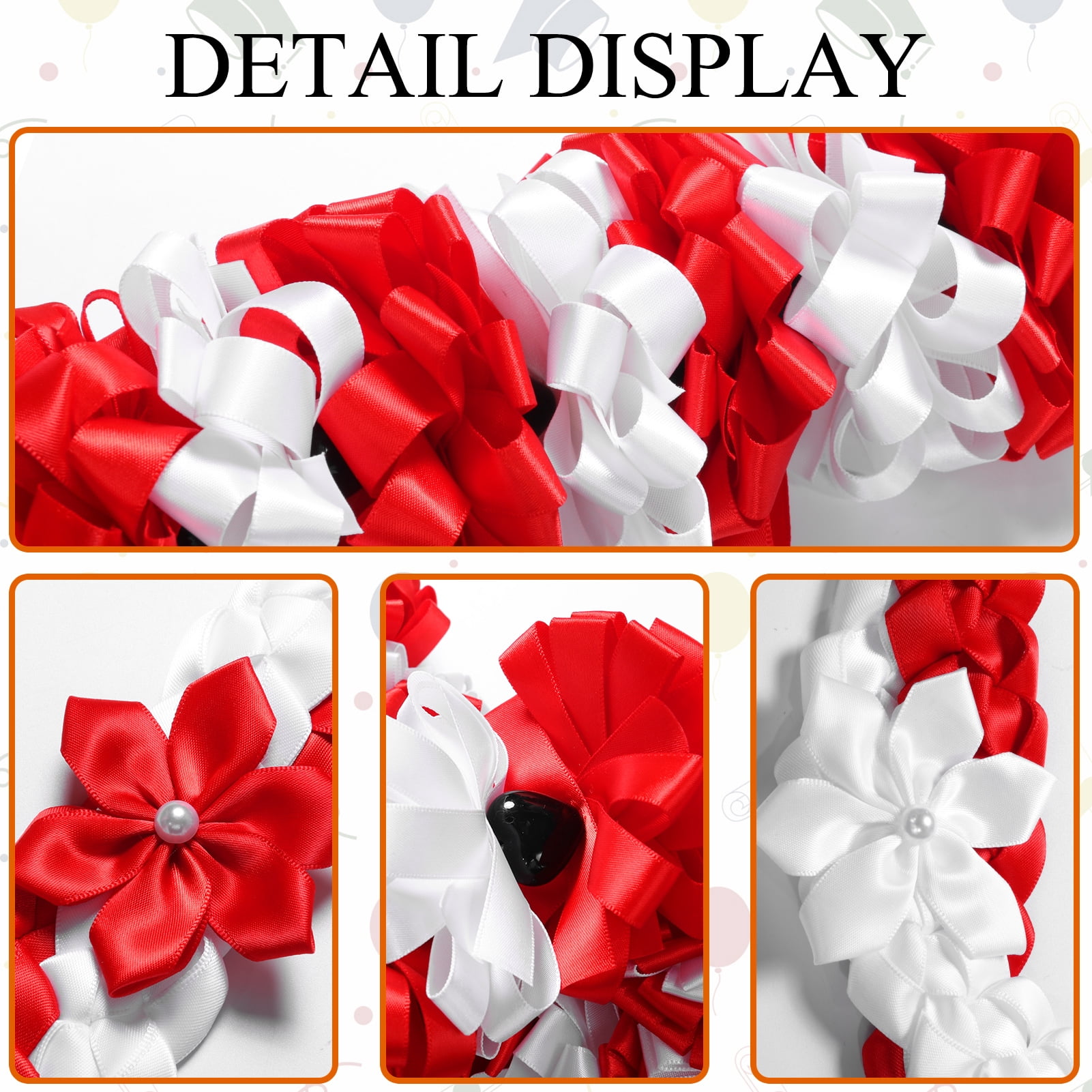 Kicpot Graduation Leis Class of 2026 Grad Ribbon Leis Double Braided Necklace Hawaiian Flower Garland with Metal Graduation Cap Hanging Keepsake Ornament for Him Her Graduation Party Decorations
