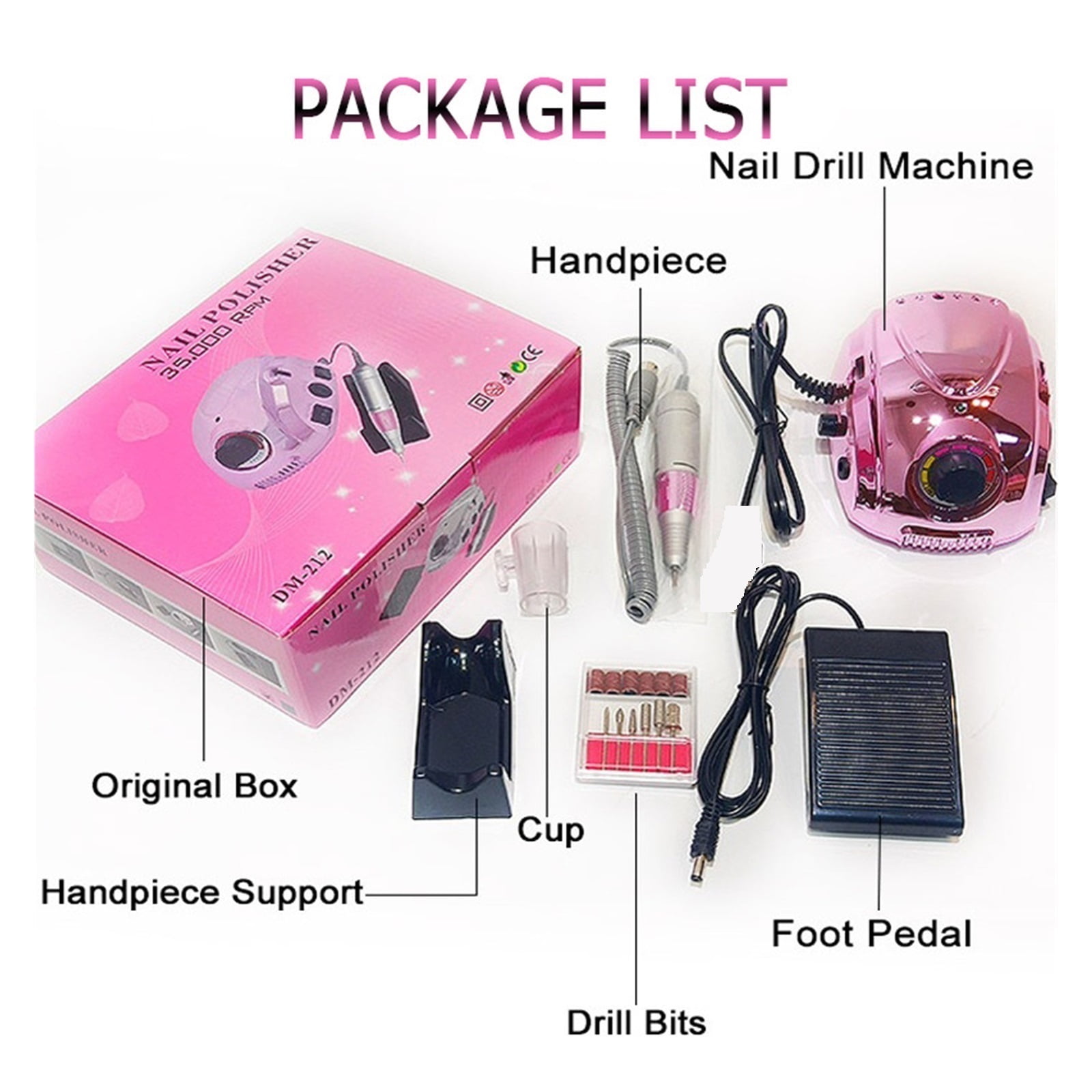 35000RPM Electric Nail Drill Machine, Nail Polishing Drill, Manicure Machine For Nail Art Tools Kit, Electric Nail File With Cutter Nail Art Drill ,Low Noise