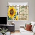 thumbnail image 4 of Vintage Sunflower Kitchen Curtains Window Panels, Pastoral Floral Retro Art Watercolor Insulated Window Treatment Curtain, Grommet Curtains for Bedroom/Living Room/Bathroom, 2 Piece 42"Wx45"L, 4 of 8