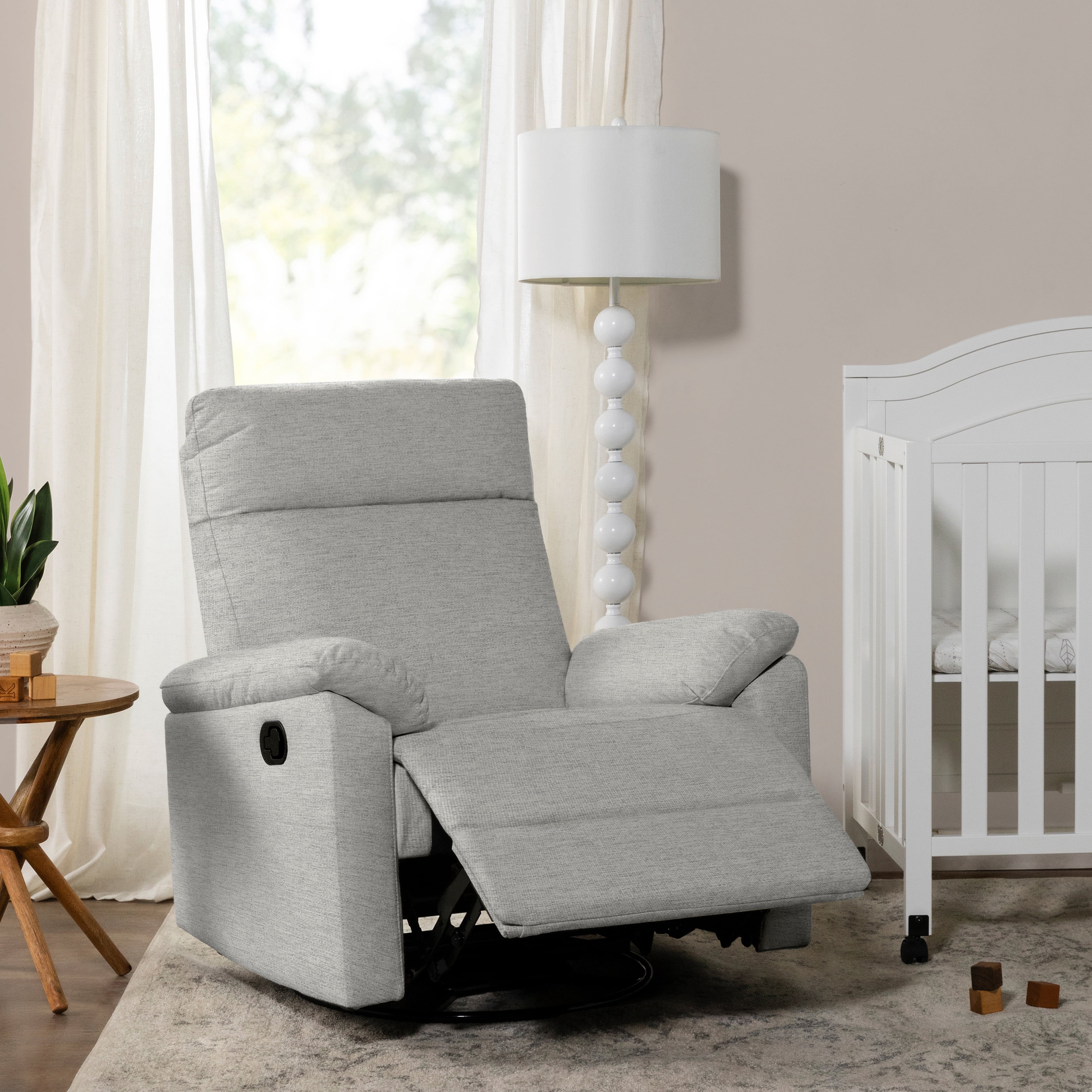 DaVinci Suzy Swivel Glider Recliner Chair, Frost Grey