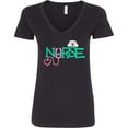 thumbnail image 3 of Inktastic Cute Nurse Stethoscope and Hat Women's V-Neck T-Shirt, 3 of 5