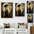 thumbnail image 4 of Designart "Elegant Woman Portrait in Black and Gold I" Fashion Canvas Wall Art - Glam Black Woman Entryway Wall Art Print, 4 of 6