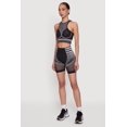thumbnail image 2 of Women's Striped Fishnet Detail Seamless Biker Shorts, 2 of 4