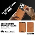 thumbnail image 5 of Designed for iPhone 16e Case, PU Leather + TPU Material, Detachable Magnetic Card Holder, Ultra Slim Lightweight Business Wallet Cover, Drop Protective Shockproof Classic Design, Brown, 5 of 10