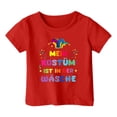 thumbnail image 4 of PMVFHDE Hauts pour Fille 2025 Hauts d'Été Mignons T-Shirts pour Fille Sorties T-Shirts pour Fille T-Shirt Imprimé Carnaval pour Enfants Col Rond Manches Courtes Rouge, 2-3 Ans, 4 of 4