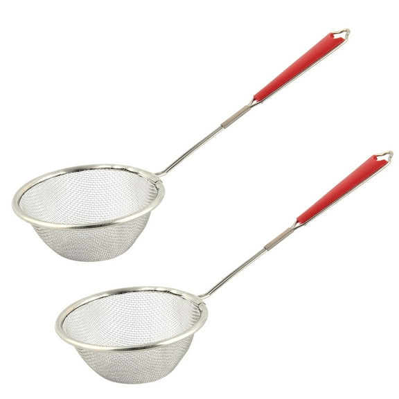 Home Stainless Steel Tea Spice Flour Mesh Strainer Colander Sieve Sifter 2pcs