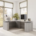 thumbnail image 3 of Stratus 60W x 78D L Shaped Standing Desk in Platinum Gray - Engineered Wood, 3 of 8