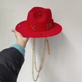 thumbnail image 1 of Sombrero de playa Punk con cadena de perlas DIY, corona cóncava, sombrero de sol con letras coreanas, sombrero de playa, sombrero Punk para hombres y mujeres, Color caramelo, 1 of 4