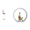 thumbnail image 1 of Estatua De Niña Flamenco De Resina, Escultura De Arte Moderno Con Soporte De Metal Para Decoración Del Hogar, Dormitorio, Mesa, Centro De Mesa, Estantería O Como Regalo., 1 of 8