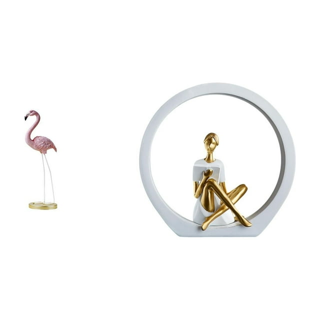 Estatua De Niña Flamenco De Resina, Escultura De Arte Moderno Con Soporte De Metal Para Decoración Del Hogar, Dormitorio, Mesa, Centro De Mesa, Estantería O Como Regalo.