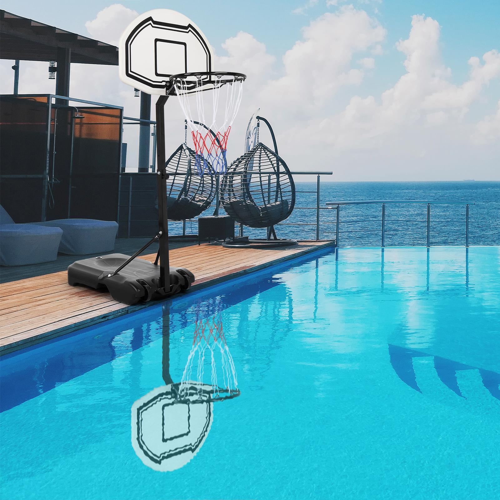 Zimtown Height Adjustable Pool Basketball Hoop, 45"-53", Portable Swimming Goal for Kids