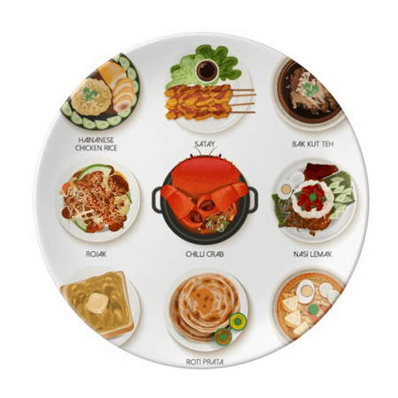

Traditional Singapore Tasty Dishes Plate Decorative Porcelain Salver Tableware Dinner Dish