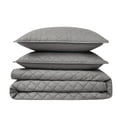 thumbnail image 6 of Cannon Oversized 100% Cotton Percale Quilt Set Grey Cotton 3-Piece Full/Queen Quilt Set, solid color themed, for Men and Women, OEKO-TEX Certified Confidence, 6 of 7