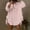 Pink, variant on Long Sleeve Shirts for Women Solid Color Lapel Button Side Split Ruffled Hem Tops Fashion Casual Lightweight Blouse Beige S
