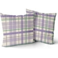 thumbnail image 2 of Purple Green Throw Pillow Covers 20x20 Light Purple Grey Buffalo Plaid Holiday Decorative Throw Pillows Summer Decorations Pillowcase Cotton Square Cushion Cover Decor for Home Couch Bed Soft Set of 2, 2 of 6