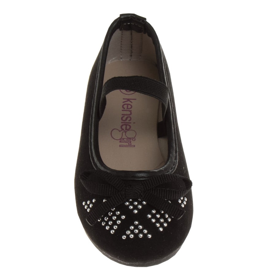 Kensie Girl Toddler Ballerinas, Pattern Black, 8