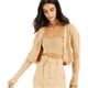 thumbnail image 1 of Suéter Cardigan acanalado I-N-C para mujer Beige Grande, 1 of 1