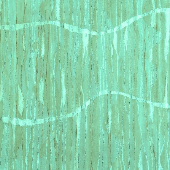Ahgly Company Machine Washable Indoor Square Abstract Turquoise Blue Contemporary Area Rugs, 5' Square