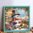 thumbnail image 2 of Kit Punto Cruz Con Muñeco Nieve Hilo Algodón Ecológico Bordado 11CT 50x50cm, 2 of 9