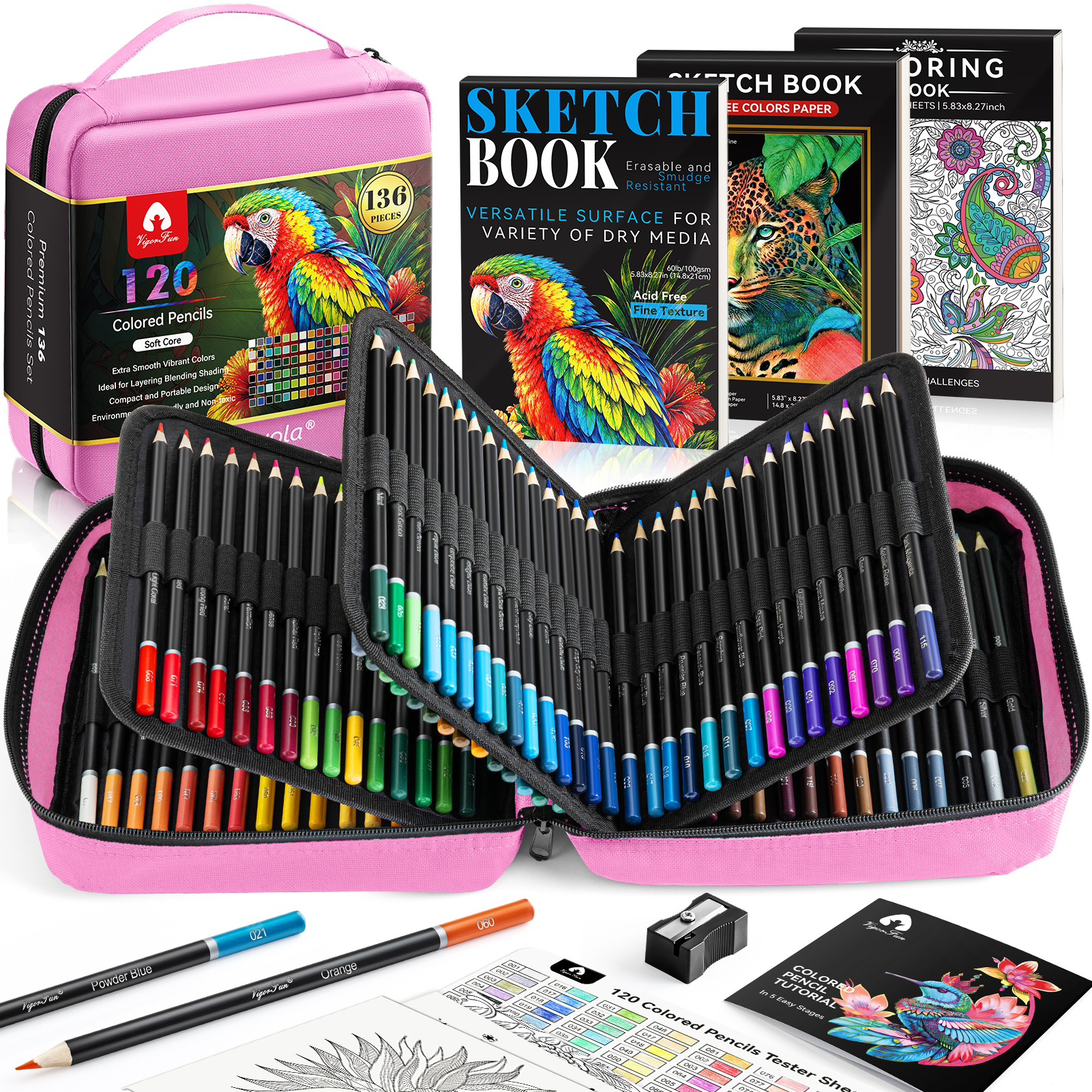Vigorfun 120-Color Pencil Set with Portable Case photo 1