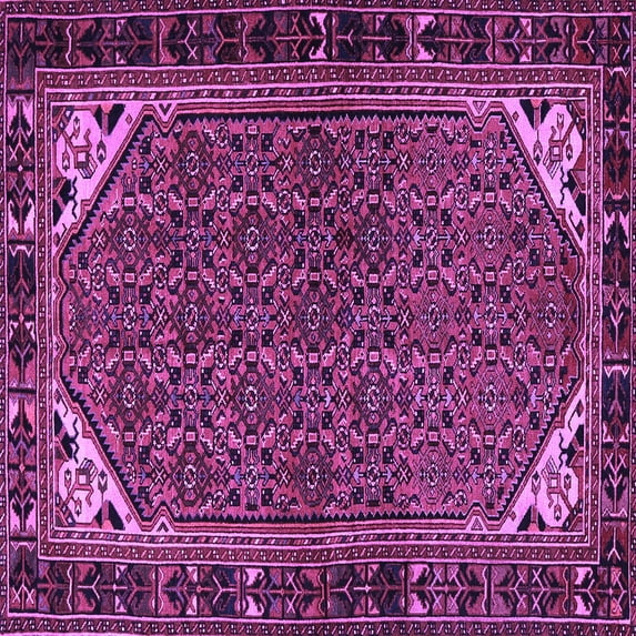 Ahgly Company Indoor Square Persian Purple Traditional Area Rugs, 6' Square