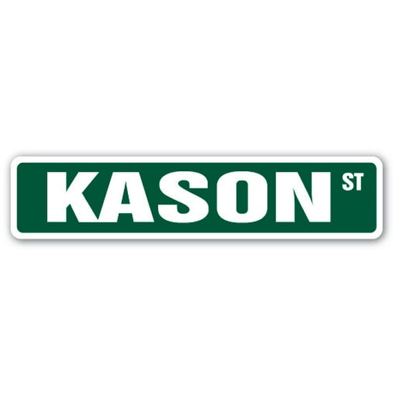 KASON Street Sign Childrens Name Room Sign | Indoor/Outdoor | 30" Wide
