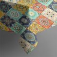 thumbnail image 4 of Boho Bohemia Flower Rectangle Tablecloth 60"x120",Waterproof Polyester Rectangle Table Cloth, Wipeable Spillproof Polyester Tablecloth for Dining, Camping, Indoor and Outdoor, 4 of 6