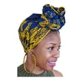 thumbnail image 4 of Royal Blue and Golden Yellow African Print Head wrap, 4 of 5