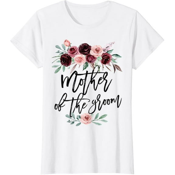 Cute Bridal Shower Wedding Flower Design Mother of the Groom T-ShirtMen and women, White T-shirt, size: Extra large