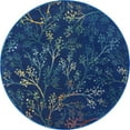 thumbnail image 1 of Unique Loom Blossom Floral Bright Color Area Rug 5' 3 x 5' 3 Round Blue/Gold, 1 of 1