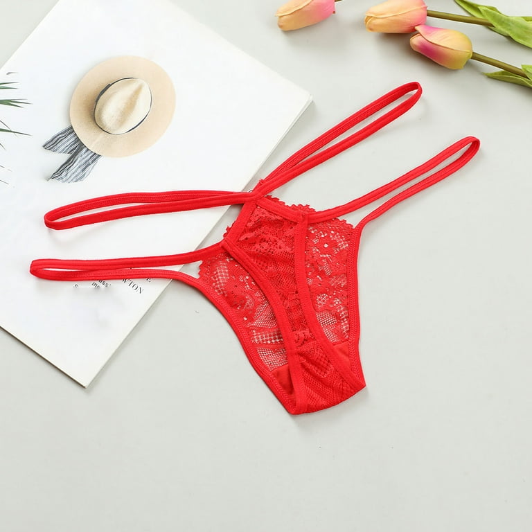 Victoria's Secret Size M 10 Red Floral G String V String Medium Panties