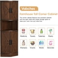 thumbnail image 6 of Vabches Farmhouse 64.8'' Tall Corner Cabinet with 4 Doors and 5 Storage Shelves for Kitchen, Living Room, Brown, 6 of 8