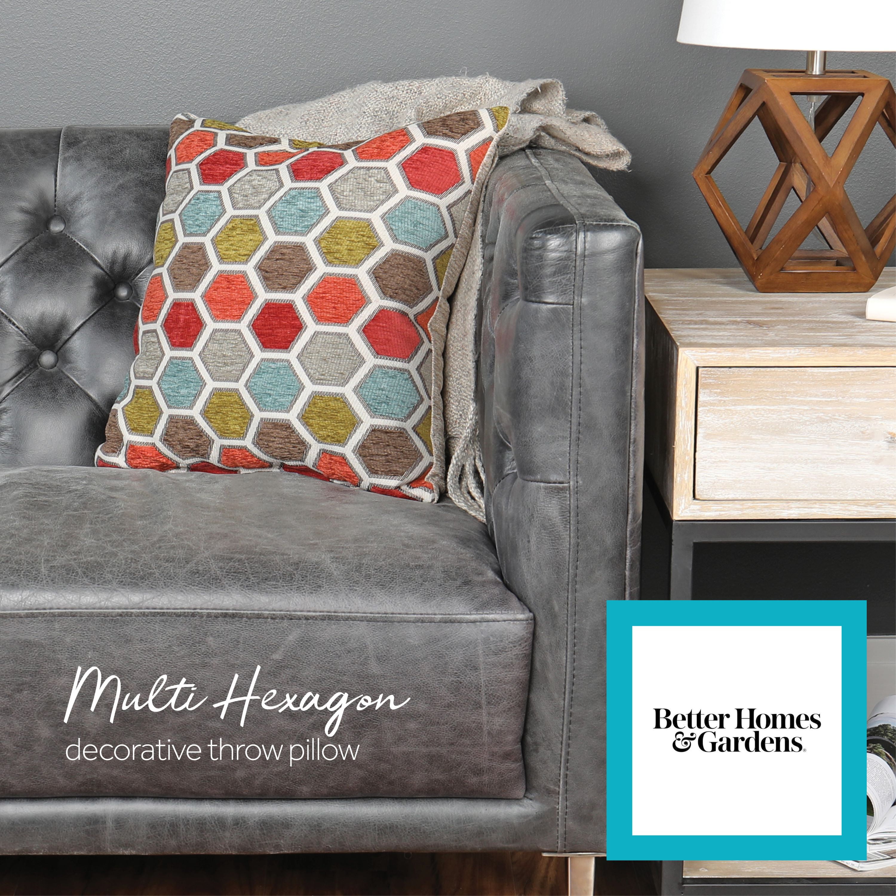 Better Homes & Gardens Multi Hexagon Decorative Throw Pillow, 18" x 18", Multi