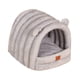 thumbnail image 3 of Cueva con capucha Cama para gatos Tienda para perros Parte inferior antideslizante Cojín autocalentable Casa de mascotas cálida decorativa para dormir , Azul grisáceo gris azul Salvador gato de cama, 3 of 10