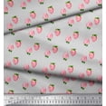 thumbnail image 2 of Soimoi Gray Poly Georgette Fabric Strawberry Fruit Printed Craft Fabric by the Yard 42 Inch Wide, 2 of 3