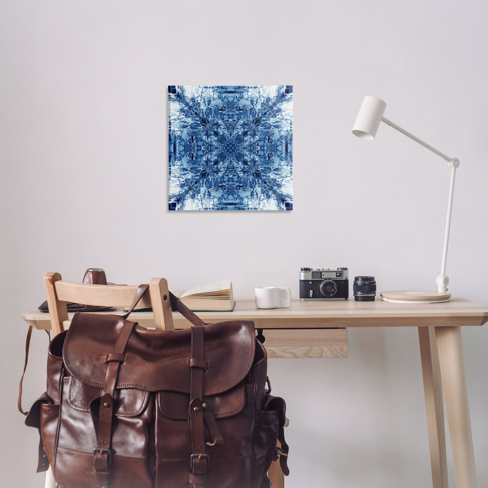 Stupell Industries Mosaic Pattern on White Abstract Painting Wrapped Canvas Art Print Wall Art, 24 x 24