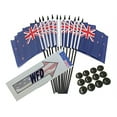 thumbnail image 3 of Box of 12 New Zealand 4"x6" Polyester Miniature Desk & Little Table Flags, 4x6 New Zealanders Small Mini Hand Waving Stick Flags with 12 Flag Bases (Stands), 3 of 3