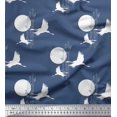 thumbnail image 1 of Soimoi Silk Fabric Bamboo Tree,Moon & Stork Bird Fabric Prints by Yard 42 Inch Wide, 1 of 3