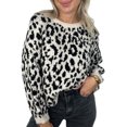 thumbnail image 1 of Honganda Women's Autumn Loose Sweater Leopard Pattern Long Sleeve Knitwear Pullover, 1 of 1