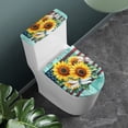 thumbnail image 2 of HELLHERO American Flag and Sunflower Pattern Adds Holiday Charm Toilet Lid Seat Cover Set Adjustable Elastic Fabric, Stretch, Soft 17x21 Inches, 2 of 8