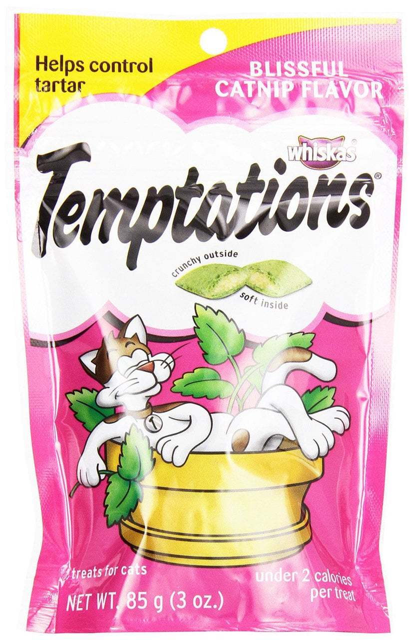 12 PACKS Whiskas Temptation Blissful Cat Treats , Catnip Flavor, 3 oz