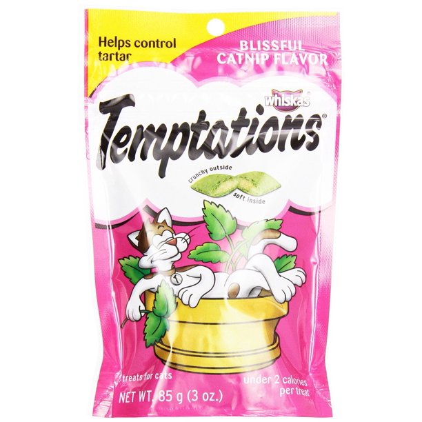 12 PACKS Whiskas Temptation Blissful Cat Treats , Catnip Flavor, 3 oz