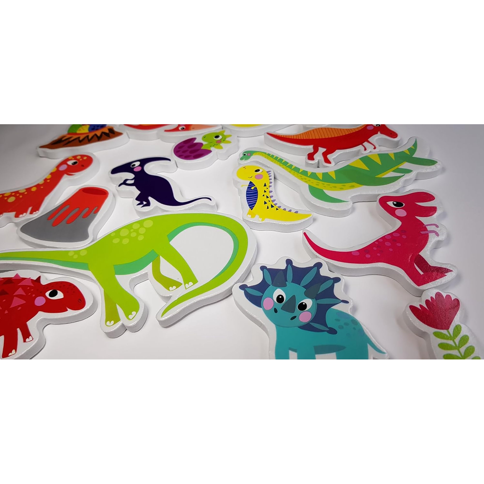 Buddy & Barney: Bath Time Stickers - Dinosaurs - 18 Foam Dino Character Pieces, Suction Cup Mesh Storage Bag, Prehistoric Play, Water Toy, Kids 3+