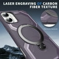 thumbnail image 2 of Heavy Duty Phone Case For iPhone 16 Plus,Built-in Rotatable Magnetic Ring Kickstand,Shockproof Dropproof Tough Rugged Anti-fall Protective Phone Case Cover For iPhone 16 Plus, Purple, 2 of 6